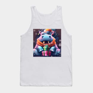 Cute Hippopotamus Drawing Tank Top